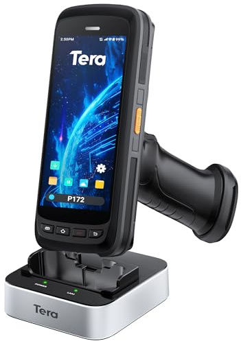 Tera Pro Android Barcode Scanner PDA Android 11 mit Ladestation Pistolengriff 8000 mAh Batterie BT5.0 PDA Barcode Scanner POS Terminal Mobiler Computer Handheld Barcode Reader P172