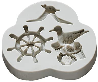 Fondant Formen 2 Stück Kuchen Ton Form Möwe Schiff Ruder Anker Schokolade Kuchen Dekoration Form DIY Ozean Backen