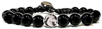 clorophilla. Bracciale Astrologico con Segno Zodiacale in Onice Nero Unisex - 12 Costellazioni Doppio Verso In Acciaio Gioiello dell'Orsocopo in corda cerata Regolabile
