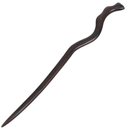 Lurrose Ebony Hair Stick 7.09 Inch Wooden Hair Chopstick Classical Hanfu Headdress Simple Hairpin for Women Party Casual Styling Accessory