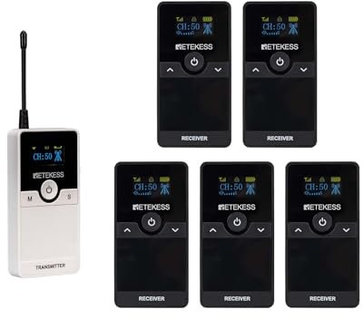 Retekess TT116 Wireless Tour Guide System, Sistema di Guida Turistica, Riduzione del Rumore, 200 m, Microfono per Guida Turistica, Set di Guida Turistica per Turismo, Fabbrica, Università