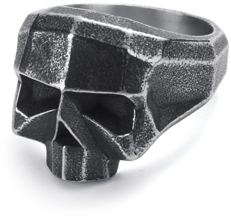WESTMIAJW Anello da uomo con teschio, in acciaio inox, gotico, punk, gotico, mietitore, polipo, pirata, teschio, anello da uomo, taglia 19, S, T1/2, V1/2, Y, Z + 1