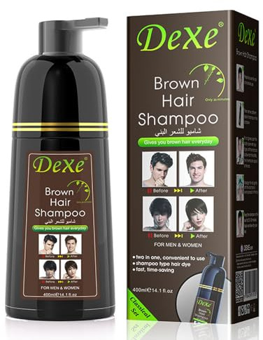 Instant Shampoo for Brown Hair, Hair Dye Shampoo for Men and Women, Easy to Use, 100 Grey Coverage, Easy and Quick, Lasts 30 Days, 3-in-1 Brown Hair Dye