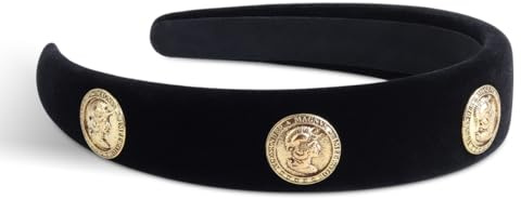 SXQLYH Serre-Tête en velour, Bandeau Matelassé Vintage, Serre-tête bombé pour Cheveux Femme, Larges Serre-Têtes, Cerceau de Cheveux, pour Femme et Fille, pour Fitness, Bain - Noir