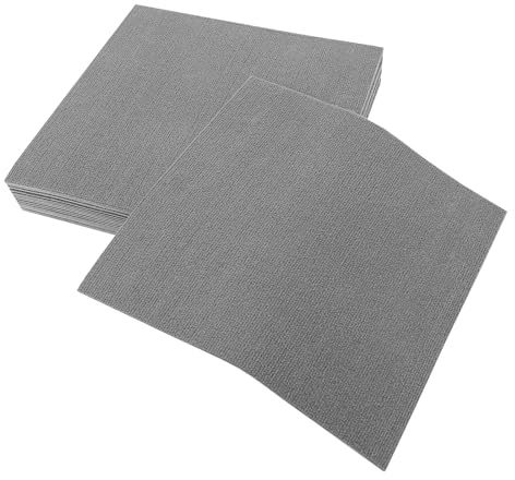 20 Stück Teppichfliesen Selbstklebend 50X50CM,Dicke 5MM,Rutschfestigkeit und Geräuschreduzierung Strapazierfähig Sicherheitsmatte für Büros,Hotels,Bibliotheken,Kinderzimmer (Hellgrau)