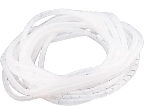 FEEIMOL Manchon de Câble Gaine 10mm Tube de Rangement de Câble Spirale Câble Range Organisateur Câble de Gestion Cache Protection Fils Electrique pour Maison Bureau Blanc 10M