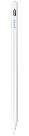 Wizoowip Rechargeable Stylus Magnetic Charging Digital Pen Power Sensitive Slim Active Type-c Universal Mobile Phone Tablet Screen Capacitive Pencil for Ipad White
