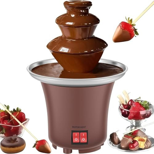 ERICAT Fuente De Chocolate Comercial, Máquina De Fuente De Chocolate con Diseño De Interruptor Doble, Función Rápida para Mantener Caliente Y Bandeja para Servir De Extracción, para Fiestas, Bodas
