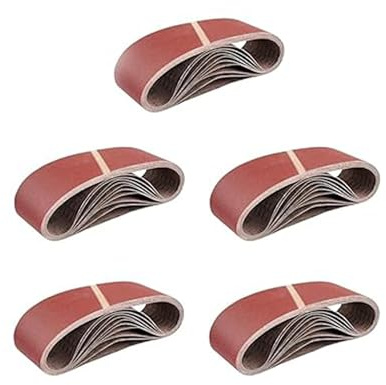 HKB ® 50 Gewebe-Schleifbänder | 75 x 457mm, Körnungen je 40/60/80/120/180 für Bandschleifmaschinen | 50 Stück