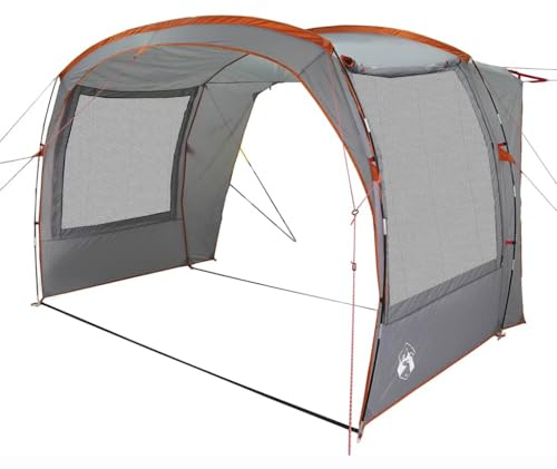 vidaXL Biltält grå och orange vattentät, tält, trädgårdstält, friluftsskydd, campingtält, campingskydd, trädgårdsskjul, vattentätt tält