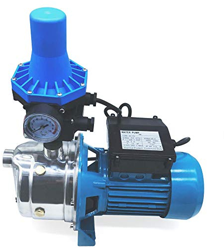 1100W 5 bar 3600l/h Strahlpumpe aus Edelstahl Gartenpumpe mit Pumpensteuerung Hauswasserversorgung Profi Kreiselpumpe Hauswasserwerk Wasserpumpe mit Druckschalter