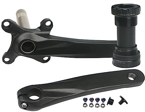 IBOWZ Fahrrad Kurbel Garnitur, 170mm Mountainbike Hohl Integrierte Kurbelarm 104BCD 4 Krallen Kurbelgarnituren Fahrrad Aluminiumlegierung Kurbelgarnitur Mit Tretlager