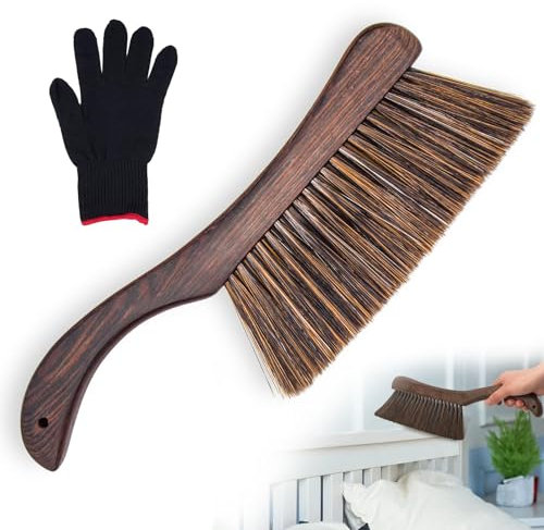 Hand Brush – Soft Bristle Brush with Wooden Handle, Compact Dust Brushs for Furniture, Clothes, Sofa, Car, Bed & More – Durable Cleaning Tool with Hanging Hole for Easy Storage