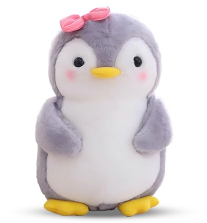 YceLon Kuscheltier Pinguin, Plüschtier 25cm Mit Rosa Fliege, Weiches Pinguin Stofftier Zum Kuscheln Und Spielen, Kinder