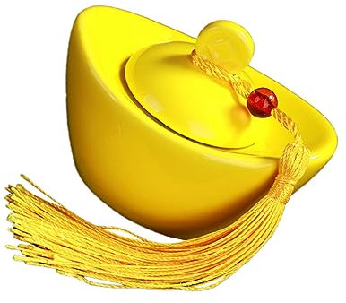 GLEAVI Vintage Ceramic Tea Canister Ingot Shaped Sealing Tin for Loose Tea Storage Airtight Jar for