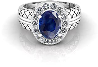 Arwacraft 311|-B0C81TT4MRNAMZ Ring mit blauem Saphir, verstellbar, 7,00 Karat, unbeheizt und unbehandelt, Neelam, natürlicher Ceylon-Edelstein, für Damen und Herren