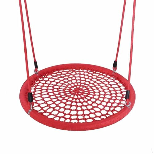 LXHELIVERY Balançoire D'extérieur pour Enfants - Structure en Acier Robuste avec Corde De Suspension Réglable pour Aire De Jeux Et Jardin(Rosso,70cm/2.2ft)