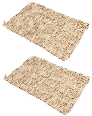 ROMISBABA 2 Pezzi Tappetini Intrecciati per criceti e Conigli Nido soffice e materassini Comfort per Gabbia sottopad Antistress e igienico per Animali Small Pets