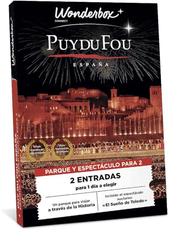 WONDERBOX Connect - Caja Regalo - PUY du FOU España Parque y Espectáculo - 2 entradas para 1 día para el Parque - Espectáculo Nocturno El sueño de Toledo - Válido Durante 27 Meses