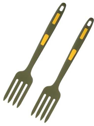BESPORTBLE Tenedores para Espaguetis de Silicona Resistentes al Desgaste, 2 Unidades, Mango Largo Antideslizante, Utensilios Prácticos para Uso en Restaurantes y Hogares