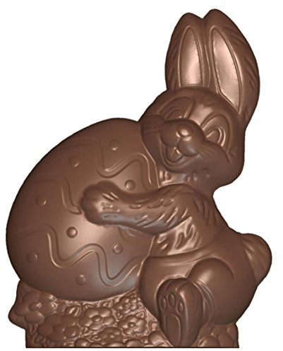 Siccardi Polycarbonat-Schokoladenform Hase mit Ei, transparent, 27,5 x 17,5 cm, 471.25 ml