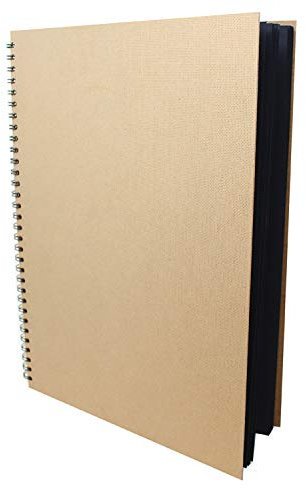 Artway Enviro - Skizzenbuch mit Spiralbindung - 100 % Recycling - Schwarzes Papier/Karton - A3 - 30 Blatt mit 270 g/m², Schwarz