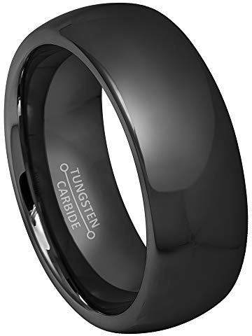 Jewelry Avalanche Gunmetal Dome Tungsten Ring, Men's Tungsten Wedding Band - s12