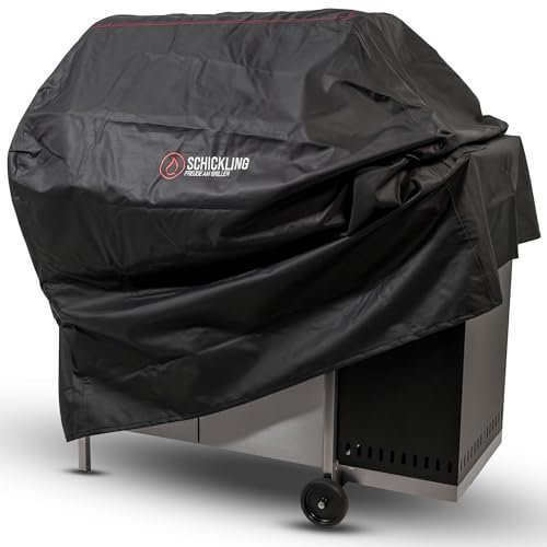 Schickling Grillabdeckung Wetterfest Groß - Abdeckhaube Grill - wasserdichte Grillhaube - BBQ Cover - 125(H) x 69(T) x 120(B) cm - UV Beständig - Material PVC 600D - Passend für Walter & Hermann XL