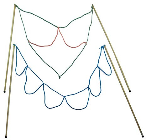Kidzmedia - 2 Paar Stäbe (90cm) Riesenseifenblasen + Pulver für 10L: Loop/Multi-Loop groß, Holz Seifenblasen Set Kinder Erwachsene