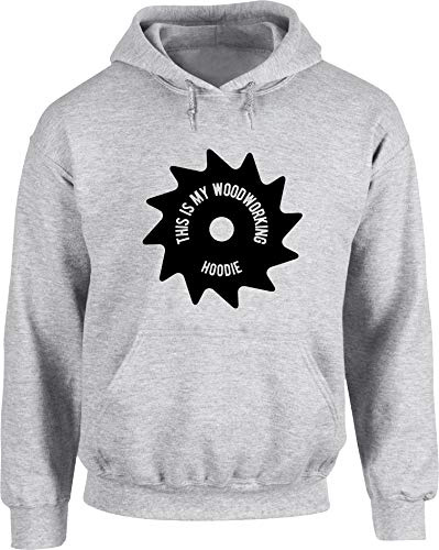 Hippowarehouse This is My Woodworking Hoodie Unisex Hoodie Hooded top (Specific Size Guide in Description) Grey