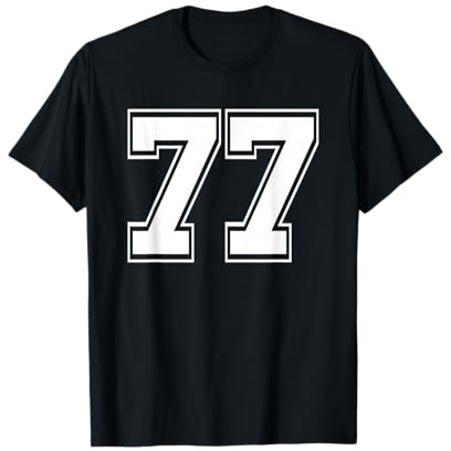 T-Shirt de Baseball pour Anniversaire Motif numéro 77 T-Shirt