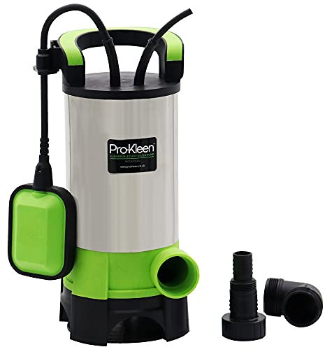 Pro-Kleen Submersible Water Pump - Electric 1100W for Clean or Dirty Drain Water with Float Switch, 18000L/H, 10M Power Lead - for Floods, Hot Tubs, Pools, Wells, Pond, Cellar