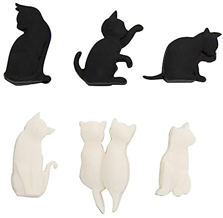 HUIKJI 2 Pack Tea Bag Marker, Cute Cat Silicone Wine Glass Tag Reusable Tea Bag Holders, Cute Drink Marker for Party Gathering Leisure