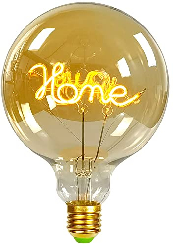 TIANFAN Vintage-Glühbirnen, LED-Glühbirne, 4 W, dimmbar, Liebes-/Heim-Buchstabe, dekorative Glühbirnen, 220/240 V, E27, Tischlampe (Home)