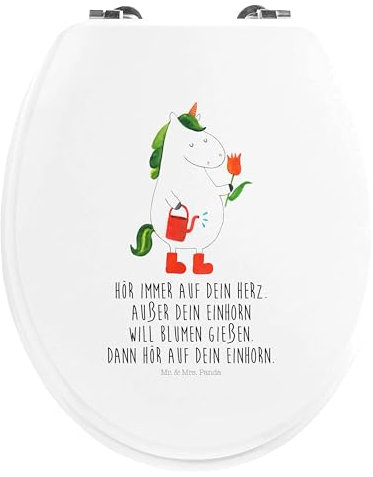 Mr. & Mrs. Panda Motiv WC Sitz Einhorn Gärtner - Geschenk, Toilette, Toilettendeckel, Einhörner, Klodeckel, Einhorn Deko, Luftballon, Garten,
