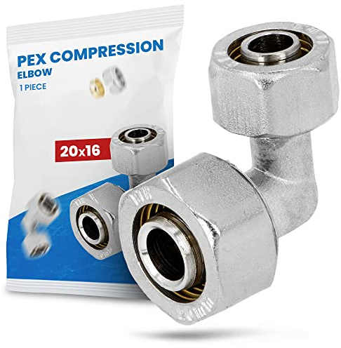 Winkelverbinder PEX-AL-PEX Schraubfitting Klemmverschraubungen Aluverbundrohr Sanitär-Heizungssystem 16x20 | Messing Schraub-Kupplung Übergang Winkel 90° Verbundrohrsystem