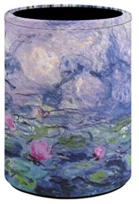 Kuiaobaty Monet Art Pencil Holder for Women Water Lilies Painting Pen Holder for Office School Desktop Home Storage Holder Round Pen Holder