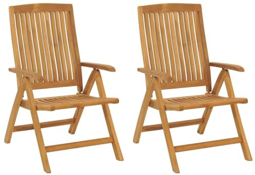 vidaXL Justerbara trädgårdsstolar 2 st massiv teak, solstol, vilostol, trädgårdsstol, solstolar, vilostolar, trädgårdsstolar, justerbar stol