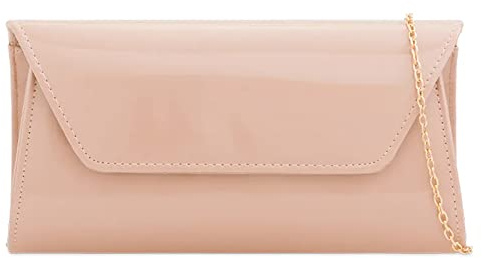 UShopUK Stilvolle Clutch-Handtasche aus Lackleder für Brautball, Hochzeit, Abend, Party, Handtasche, medium
