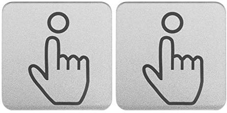 SG Store 2 Stück Acryl Türklingel Schild selbstklebend Ring Glocke Aufkleber Wasserdicht Klingel Etikett Zubehör für Büro zu Hause 6 x 6 x 0,25 cm, Silber