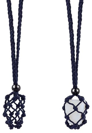 WEWAYSMILE 2 Pieces Crystal Necklace Holder, Necklace Cord Stone Holder, Cord Empty Stone Holder, for Pendant Necklace Jewelry Making, 30 inch(760mm)