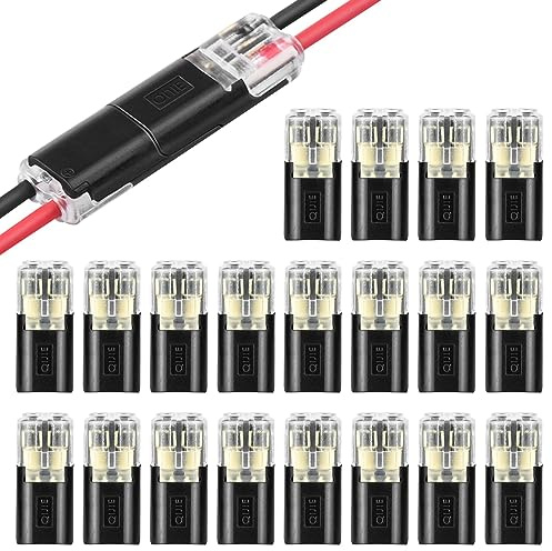CECOMBINE 20 Stück 2-Polig Kabel Steckverbinder Stecker, Auto Stecker Steckverbindung Steckverbinder, Wasserdicht Kabelverbinder 18-24AWG Draht-Schnellspleiß-Steckverbinder, Kabel Crimp Anschluss