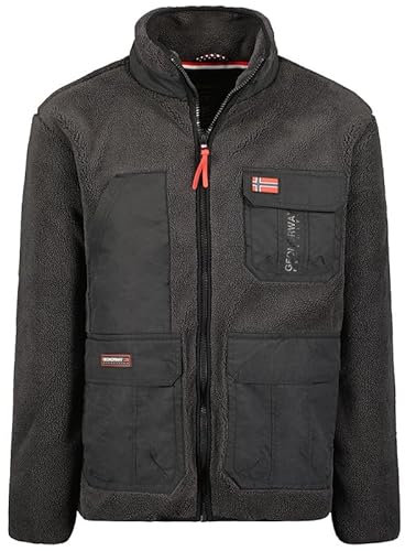 Geographical Norway Umare Men - Fleecejacke Herren Frauen Warm Schließen Zip - Jacke Fleece Herbst Winter Frühling Warm Mann - Long Sleeve Pullover Weich Komfort Outdoor (Dunkelgrau S)