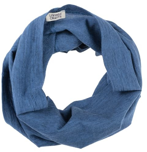 Living Crafts - NIKKAS - Multifunktionstuch, Herbst- & Winterschal, Halstuch, Motorrad-Gesichtsmaske, Halswärmer, Wolle, Baumwolle (Bio) für Damen und Herren (Atlantic Sea),
