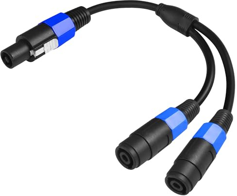 CERRXIAN Speakon-Splitterkabel, 1 Stecker auf 2 Buchsen, Y-Splitter, Audio-Lautsprecherkabel für DJ/PA-Lautsprecher, Kupferkabel mit Drehverschluss, 1,5 Fuß