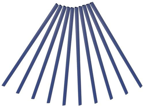 PATIKIL Barres de Reliure de 10 mm, 10 Pcs Barres de Reliure en Plastique à Glissière, Capacité de 70 Feuilles, Format A4, pour Couverture de Rapport, Bureau, Étude, Bleu