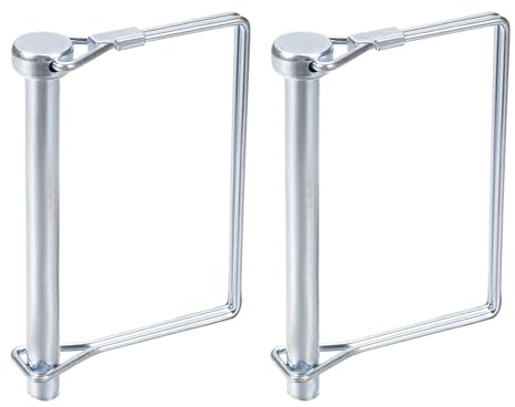 DTGN 2er Pack 10mm x 80mm DxL Wellenverriegelungsstift Silberton | Vierkant-Anhängerkupplungsstift, Karbonstahl, Gut für landwirtschaftliche Anhänger Rasen