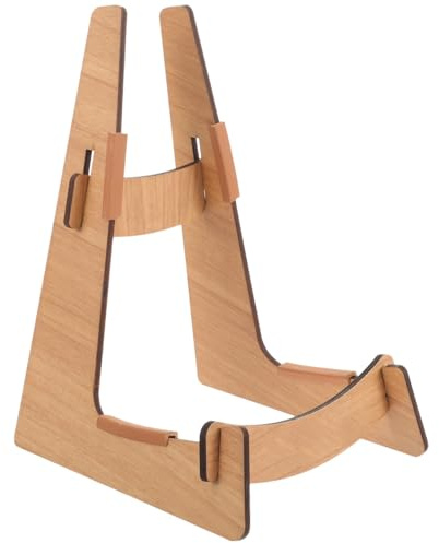 Mikinona Wooden Guitar Stand Floor Support for Acoustic Electric Guitars Ukuleles Mandolins and Cellos Sturdy Guitar Display Rack for Home and Use