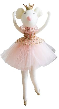 Supoion Ballet Mouse Dolls Christmas Tree Ornament for Holiday Festival 20cm Ballet Dancer Figurine Hanging Decoration