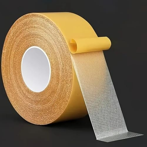 AYMBH Heavy-Duty Double-Sided Fiberglass Mesh Tape – Waterproof, Superior Strength, Customizable Adhesive for Repairs, DIY, Crafts, and Multi-Surface Bonding